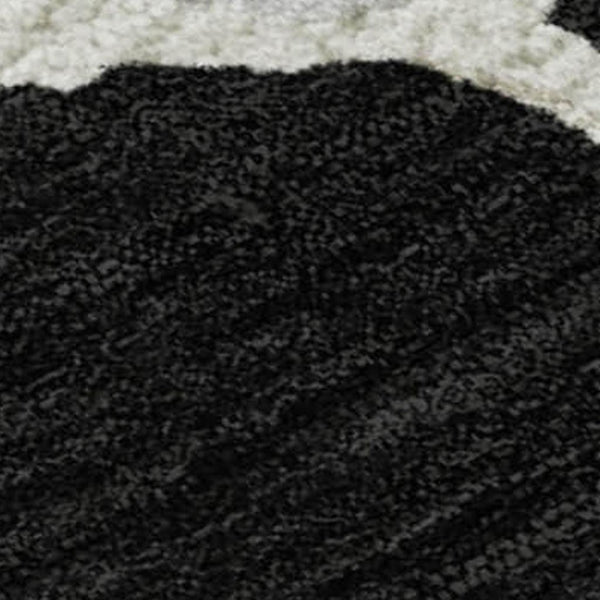 HomeRoots 8' X 10' Modern Black Ivory Gray Abstract Area Rug – Washable, Stain-Resistant & UV Protected Design 681219