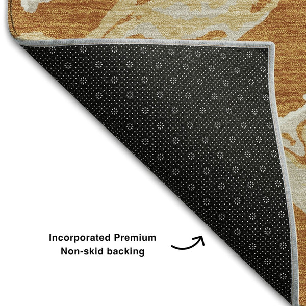 HomeRoots 8' X 10' Copper Gray & Ivory Abstract Washable Area Rug - Stylish, UV Protected & Stain Resistant! 681231