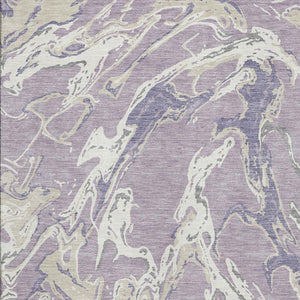 HomeRoots 5' X 8' Abstract Lavender Ivory Beige Area Rug – Washable, UV-Protected, Stain-Resistant Beauty 681253