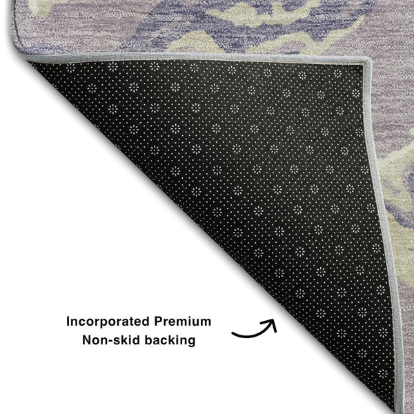HomeRoots 10' X 14' Abstract Lavender Ivory Beige Area Rug – Washable, Stain-Resistant & UV Protected Decor 681257