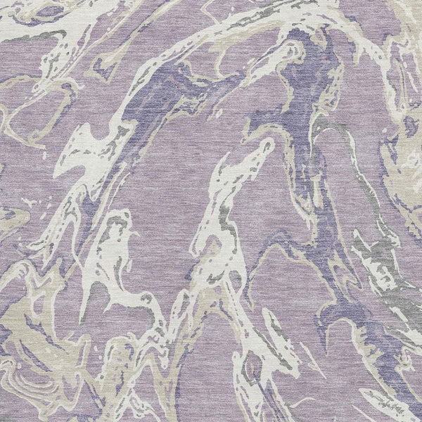 HomeRoots 10' X 14' Abstract Lavender Ivory Beige Area Rug – Washable, Stain-Resistant & UV Protected Decor 681257