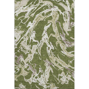 HomeRoots 9' Contemporary Abstract Area Rug in Olive Green, Ivory & Taupe – Washable, UV Protected & Durable! 681268
