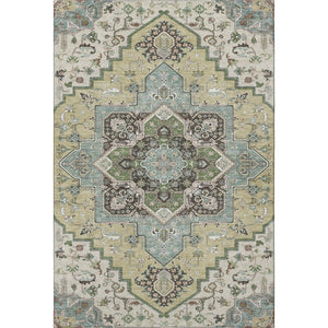 HomeRoots 8' X 10' Elegant Beige and Sage Oriental Area Rug - Washable, UV Protected, Pet-Friendly Design 681285