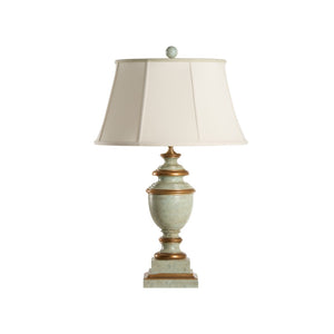 Chelsea House Ventura Hand-Painted Old-Blue Table Lamp — 27" Classic Italian Urn Silhouette, Distressed Vintage Charm 68129