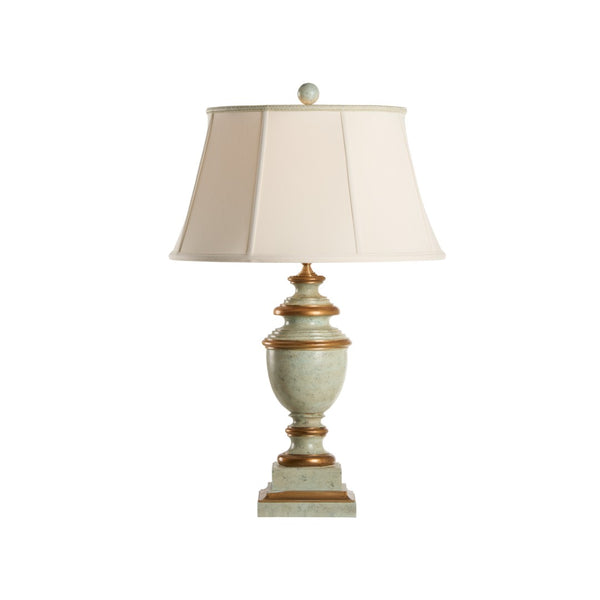 Chelsea House Ventura Hand-Painted Old-Blue Table Lamp — 27" Classic Italian Urn Silhouette, Distressed Vintage Charm 68129