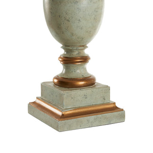 Chelsea House Ventura Hand-Painted Old-Blue Table Lamp — 27" Classic Italian Urn Silhouette, Distressed Vintage Charm 68129