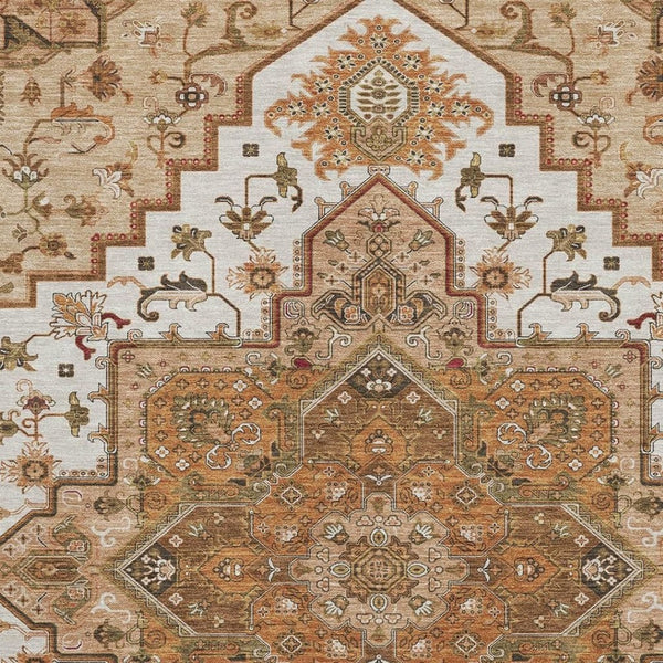 HomeRoots 8' X 10' Stylish Terra Cotta Ivory Beige Area Rug - Washable, UV Protected & Perfect for Homes! 681351