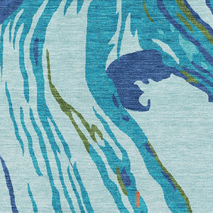 HomeRoots 5' X 8' Vibrant Abstract Washable Area Rug with UV Protection - Perfect for Kids, Pets, and Style! 681373