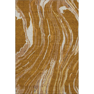 HomeRoots 10' X 14' Stylish Rust Beige & Gray Abstract Washable Area Rug with UV Protection for High Traffic Homes 681407