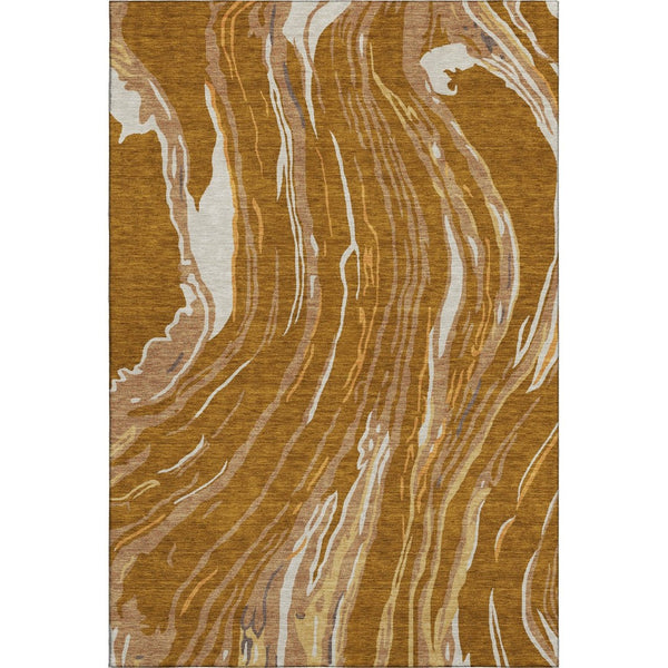 HomeRoots 10' X 14' Stylish Rust Beige & Gray Abstract Washable Area Rug with UV Protection for High Traffic Homes 681407