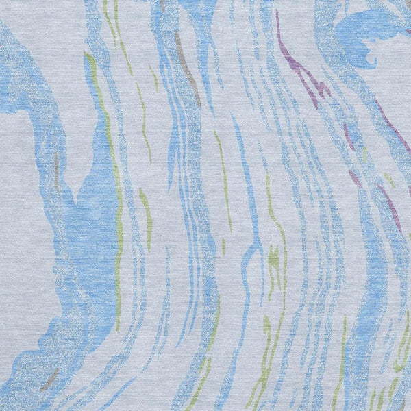 HomeRoots 5' X 8' Abstract Washable Area Rug in Soft Sky Blue, Lavender & Green – UV Protected & Stain Resistant! 681409
