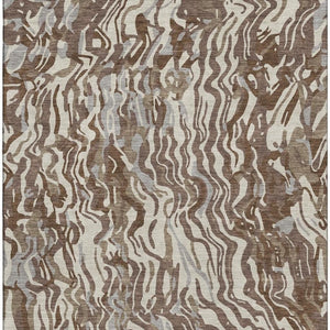 HomeRoots 5' X 8' Washable Abstract Area Rug in Brown, Beige & Taupe - UV Protected, Stain Resistant, Durable Design 681427