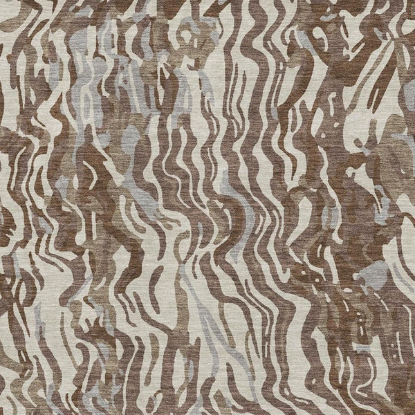 HomeRoots 10' Abstract Washable Area Rug in Brown, Beige & Taupe – UV Protected, Durable & Easy-Care Design 681431