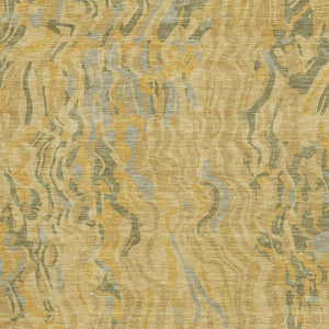 HomeRoots 5' X 8' Modern Gold Gray Olive Green Abstract Washable Rug with UV Protection for High-Traffic Areas 681439
