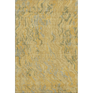 HomeRoots 9' X 12' Gold Gray Olive Green Abstract Area Rug - Washable, UV Protected, Modern Design for Homes 681442