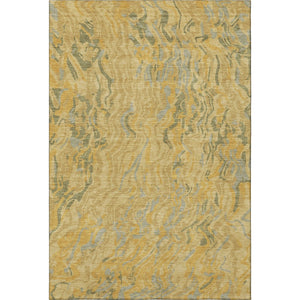HomeRoots 9' X 12' Gold Gray Olive Green Abstract Area Rug - Washable, UV Protected, Modern Design for Homes 681442