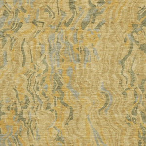 HomeRoots 10' Abstract Area Rug in Gold, Gray & Olive Green - Washable, UV Protected & Kid-Friendly Design! 681443