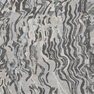 HomeRoots 9' X 12' Modern Gray Silver Ivory Washable Area Rug with UV Protection for Stylish, Busy Homes 681448