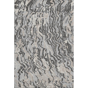 HomeRoots 10' Modern Abstract Area Rug in Gray, Silver & Ivory - Washable, UV Protected & Stain-Resistant! 681449