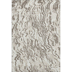HomeRoots 10' Gray Silver and Ivory Abstract Washable Area Rug with UV Protection for High-Traffic Spaces 681455