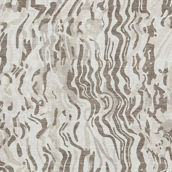 HomeRoots 10' Gray Silver and Ivory Abstract Washable Area Rug with UV Protection for High-Traffic Spaces 681455