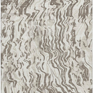 HomeRoots 10' Gray Silver and Ivory Abstract Washable Area Rug with UV Protection for High-Traffic Spaces 681455