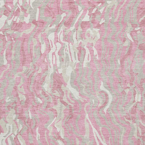 HomeRoots 8' X 10' Pink and Ivory Abstract Washable Area Rug - UV Protected, Stain Resistant, Stylish Comfort 681459