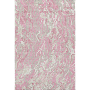 HomeRoots 9' X 12' Pink And Ivory Abstract Washable Area Rug - UV Protected, Soft, Durable & Stylish Design 681460