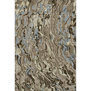 HomeRoots 10' X 14' Abstract Washable Area Rug in Taupe, Blue & Beige - Durable, UV Protected for High-Traffic Areas 681479