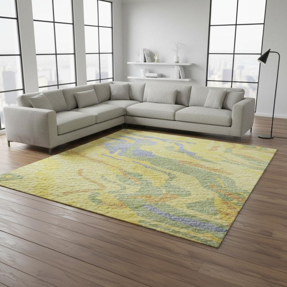 HomeRoots 9' X 12' Vibrant Abstract Washable Area Rug with UV Protection - Durable & Stylish for Any Space 681484