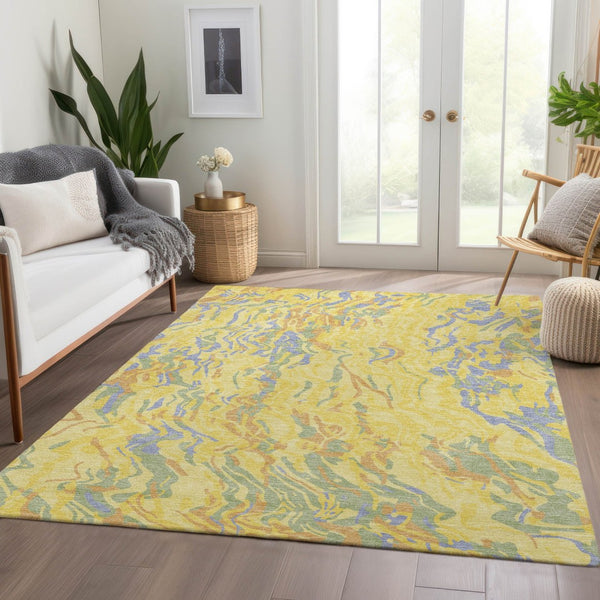 HomeRoots 9' X 12' Vibrant Abstract Washable Area Rug with UV Protection - Durable & Stylish for Any Space 681484