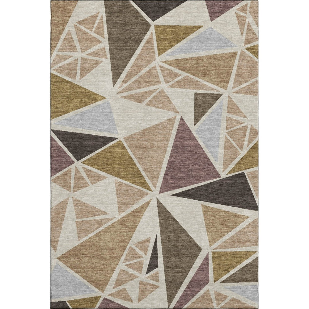 HomeRoots 9' X 12' Transitional Geometric Area Rug - Soft, Stain-Resistant, UV Protected, Washable for Homes 681496