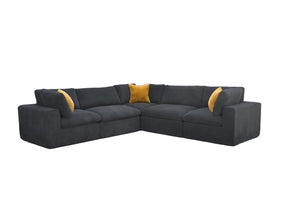 English Elm Coffee Bean Basket Weave Modular Sectional Foam Compressed with Toss Pillows Included B2748S00077