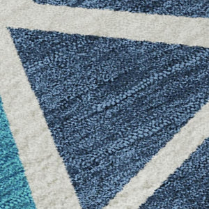 HomeRoots 8' X 10' Bold Washable Area Rug in Teal, Pink & Orange - UV Protected, Stain Resistant, Durable Design 681561