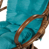 OSP Home Furnishings Kauai Rattan Swivel Rocker Chair Blue