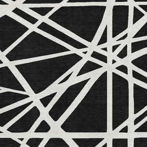 HomeRoots 8' X 10' Stylish Black and Ivory Geometric Area Rug – Washable, UV Protected, Perfect for Any Room! 681573