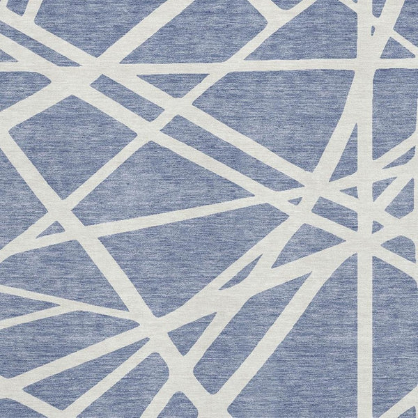 HomeRoots 8' X 10' Denim Blue Geometric Area Rug - Washable, UV Protected, Stain Resistant for Homes & Patios 681591