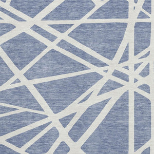 HomeRoots 9' X 12' Denim Blue Geometric Area Rug - Stylish, Durable, Washable, with UV Protection for Any Space 681592