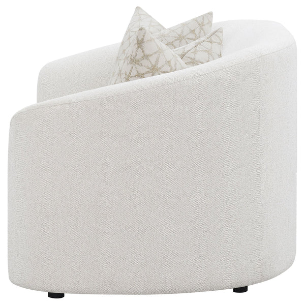 English Elm Rory Curved Latte Bouclé Loveseat with Sloped Arms and Down-Filled Pillows — Vintage Glam Seating B062P358090
