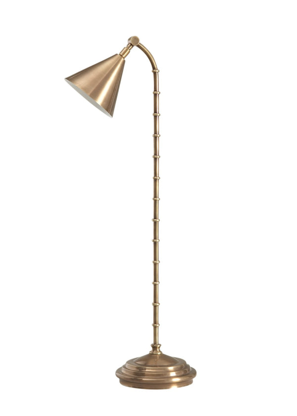 Chelsea House Coiffer Antique Brass Desk Lamp With Bamboo Column, Adjustable Swivel Shade For Focused Task Light 68160