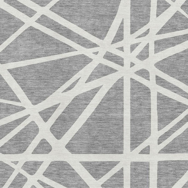 HomeRoots 5' X 8' Gray and Ivory Geometric Washable Area Rug with UV Protection for Stylish, Easy Care Living 681607