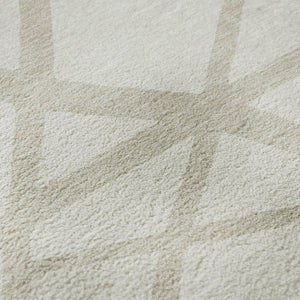 HomeRoots 8' X 10' Ivory Beige Geometric Washable Area Rug - Stylish, Durable, UV-Protected for Busy Homes 681615