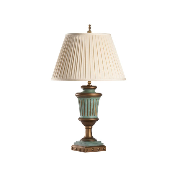 Chelsea House Cavenaugh Reeded Table Lamp In Aged Blue Finish — 32" Italian Design, Hand-Finished Vintage Charm 68165