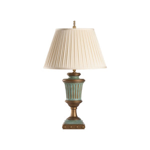 Chelsea House Cavenaugh Reeded Table Lamp In Aged Blue Finish — 32" Italian Design, Hand-Finished Vintage Charm 68165