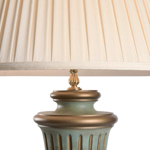 Chelsea House Cavenaugh Reeded Table Lamp In Aged Blue Finish — 32" Italian Design, Hand-Finished Vintage Charm 68165