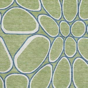 HomeRoots 8' X 10' Artichoke Green Geometric Area Rug - Washable, Stain-Resistant, UV Protected for Any Room 681657