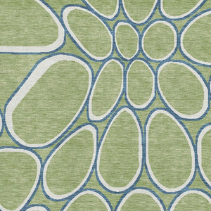 HomeRoots 10' Modern Artichoke Green Geometric Area Rug – Washable, UV Protected, Durable & Stylish Design 681659