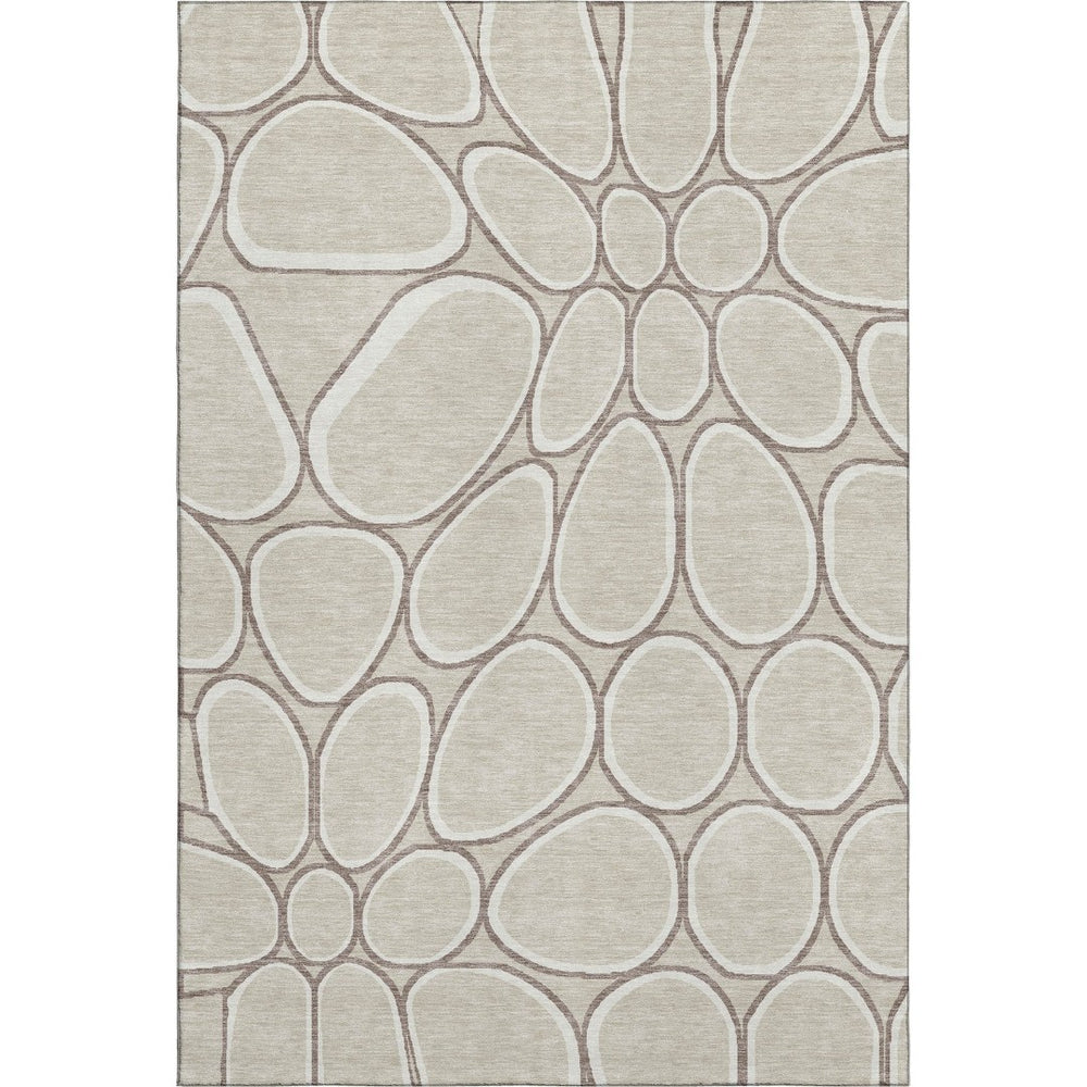 HomeRoots 5' X 8' Modern Geometric Area Rug - Washable, Stain-Resistant, UV Protected, Stylish Home Décor Piece 681661