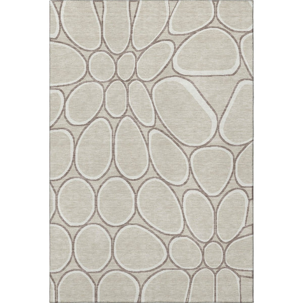 HomeRoots 5' X 8' Modern Geometric Area Rug - Washable, Stain-Resistant, UV Protected, Stylish Home Décor Piece 681661
