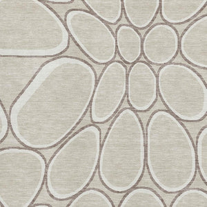 HomeRoots 9' X 12' Beige Ivory Brown Geometric Area Rug - Durable, Stain-Resistant, UV Protected for Homes 681664